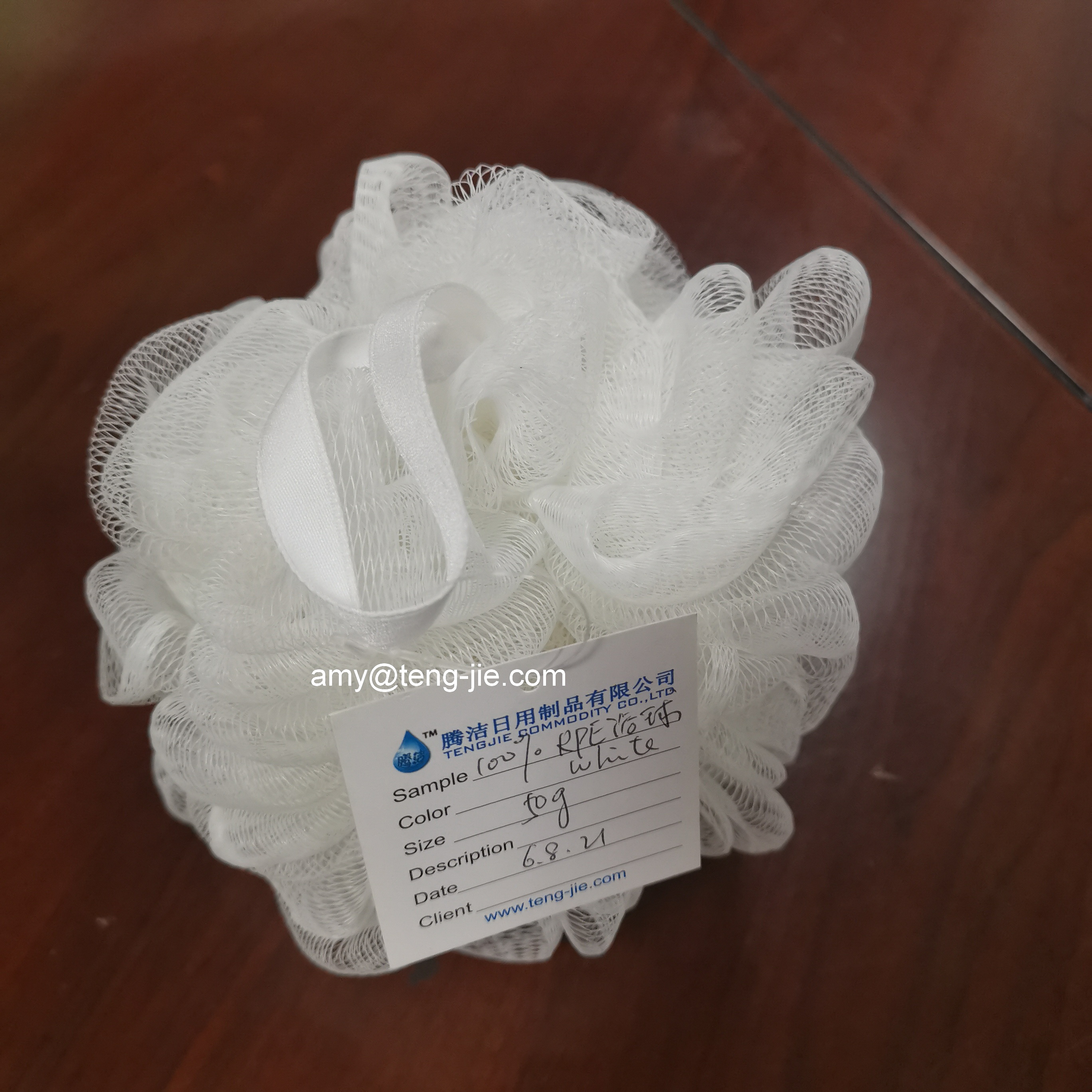 100% RPE esponjas netas de ducha recicladas con certificación GRS