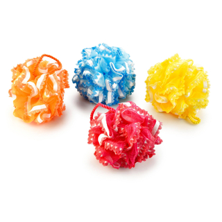 Bolas de esponja de colores al por mayor para el baño natal TJ187